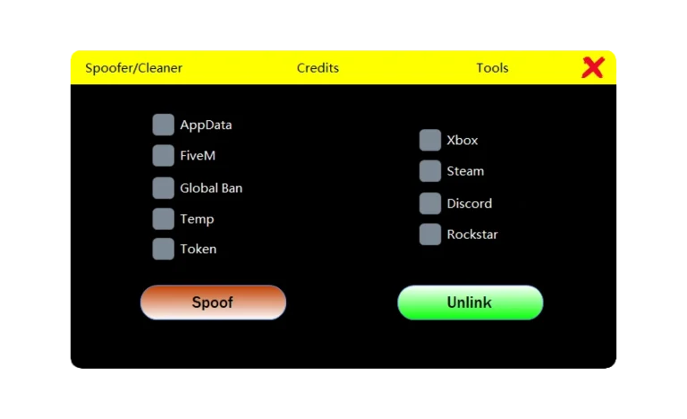 fivem hwid spoofer software interface